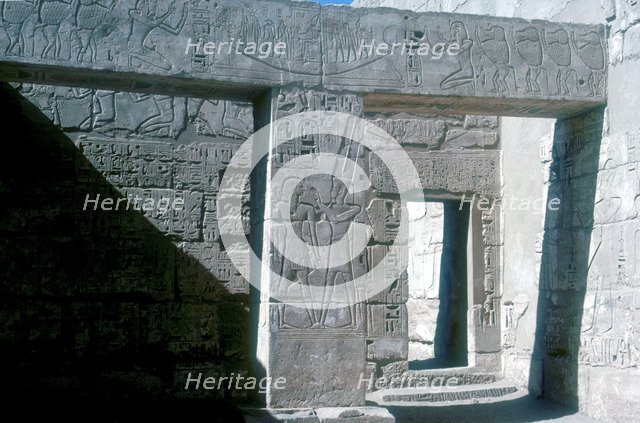 Reliefs of Ramesses III, Mortuary Temple of Rameses III, Medinat Habu, Egypt. c12th century BC. Artist: Unknown