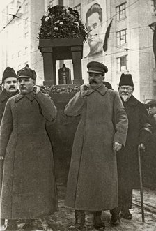 Sergey Kirov's funeral, December 6, 1934. Stalin, Voroshilov, Kalinin and Molotov, 1934.