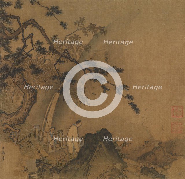 Scholar viewing a waterfall, late 12th-early 13th century. Creator: Ma, Yuan.