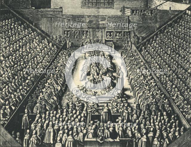 'The Trial of the Earl of Strafford in Westminster Hall, 1641', 1947. Creator: Wenceslaus Hollar.