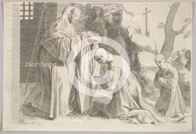 St. Bernard Receives a Monk's Habit. Creator: Claude Mellan.