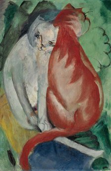 Cats, red and white, 1912. Creator: Marc, Franz (1880-1916)