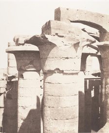 Karnak (Thèbes), Palais - Salle Hypostyle - Colonnade Centrale - Chapi..., 1851-52, printed 1853-54. Creator: Félix Teynard.