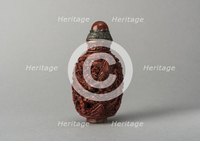 Lacquer snuff bottle, China, Qing dynasty, 1644-1911. Creator: Unknown.