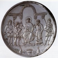 Plate with the Presentation of David to Saul, Byzantine, 629-630. Creator: Unknown.