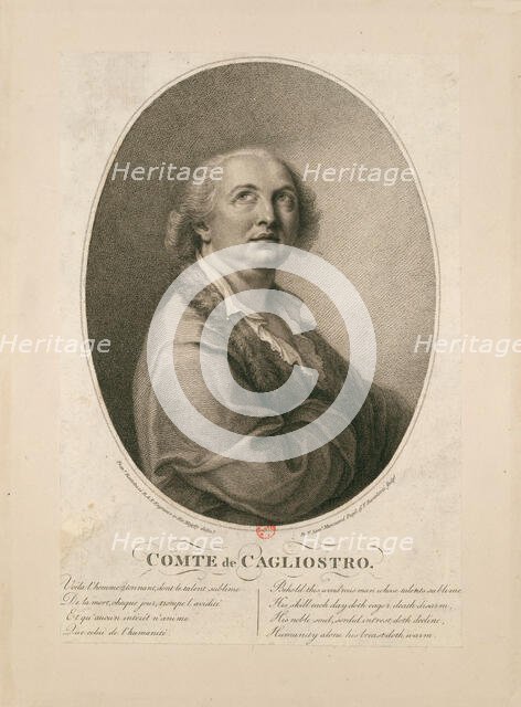 Count Alessandro di Cagliostro (1743-1795). Creator: Bartolozzi, Francesco (1728-1813).