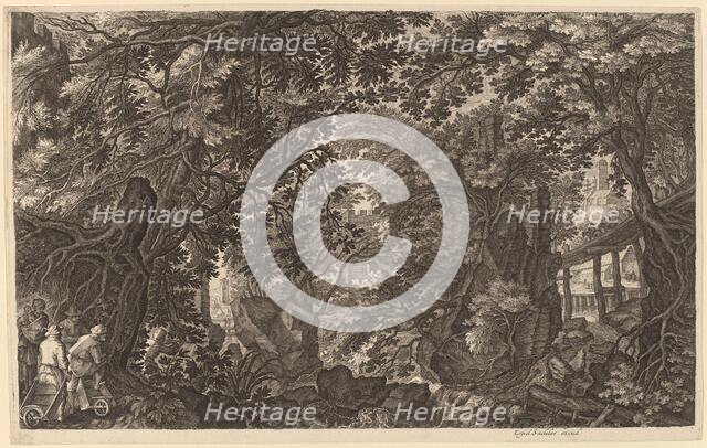 River Landscape with a Duck Hunter. Creator: Aegidius Sadeler II.