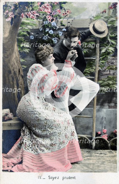 'Be Careful', vintage French postcard, c1900. Artist: Unknown