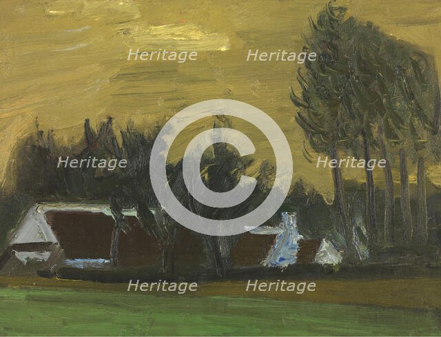 Landscape with Black Italian Poplars, 1942. Creator: Gustave De Smet.