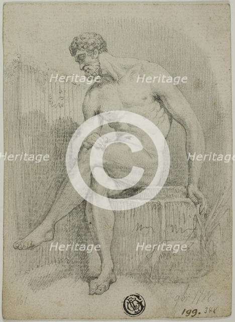 Seated Male Nude (from statue), n.d. Creator: Unknown.