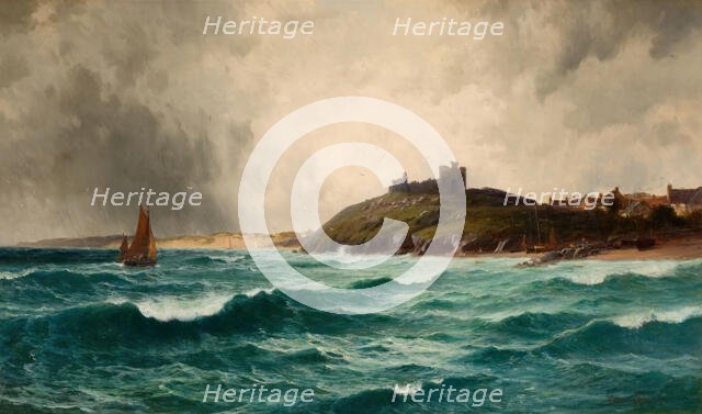 Coastal Scene With Criccieth Castle, 1892. Creator: William Joseph King.