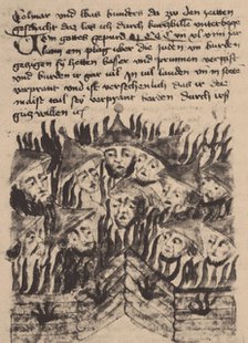 Burning and killing of Jews in Prague. Artist: Anonymous  