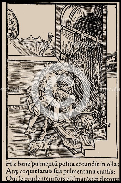 Illustration to the book "Ship of Fools" by Sebastian Brant, 1497. Creator: Anonymous.