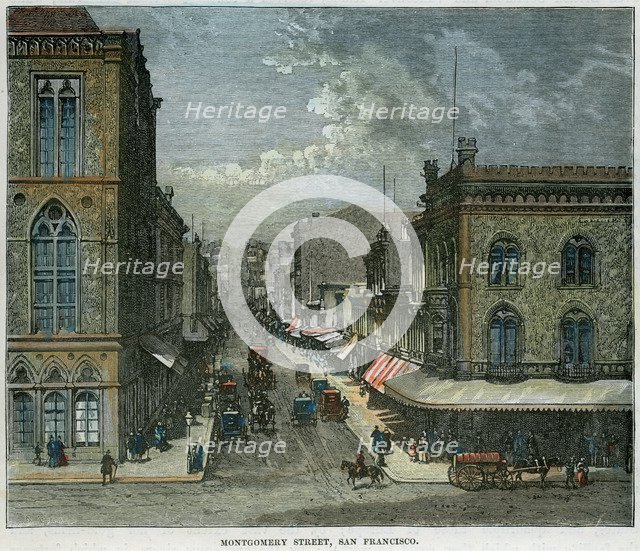 'Montgomery Street, San Francisco', California, USA, c1880. Artist: Unknown