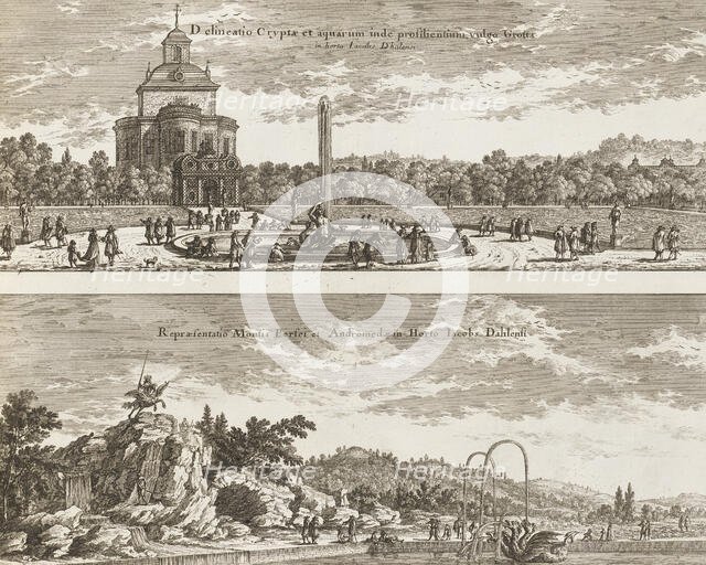 Garden pavilion "The Cave" at Jakobsdal (now Ulriksdal Palace), 1668. Creator: Adam Perelle.