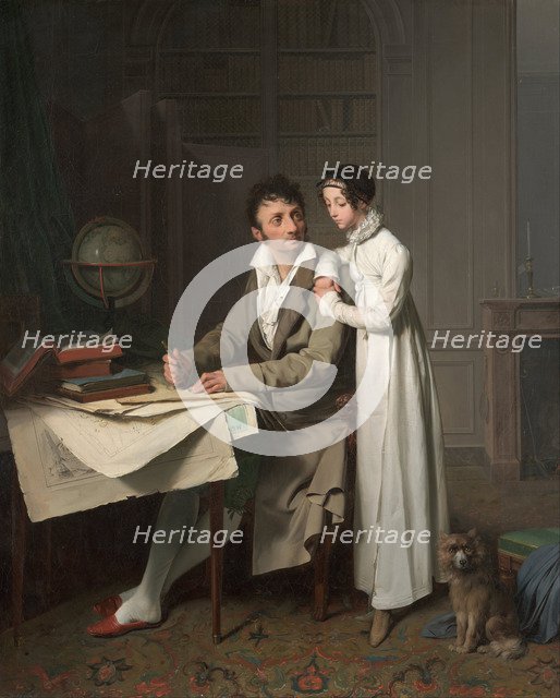 The Geography Lesson (Portrait of Monsieur Gaudry and His Daughter). Artist: Boilly, Louis-Léopold (1761-1845)
