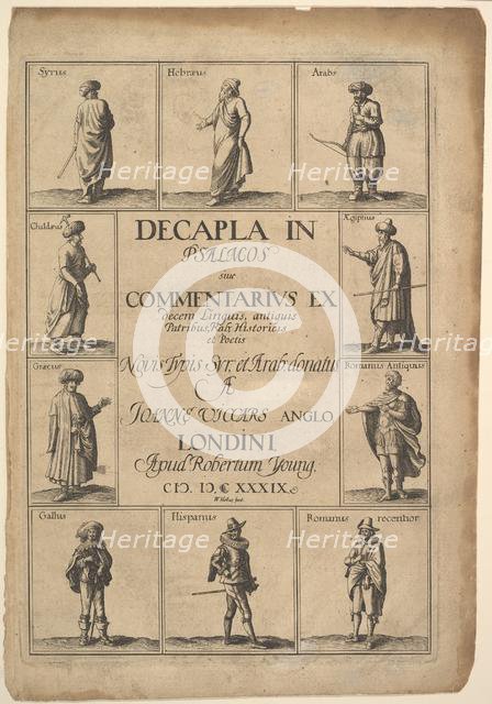 Title page: Decapla in Psalmos, 1639. Creator: Wenceslaus Hollar.