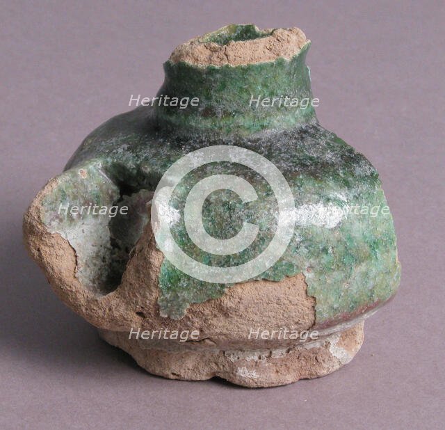 Glazed Spouted Pot, Coptic, 4th-7th century. Creator: Unknown.