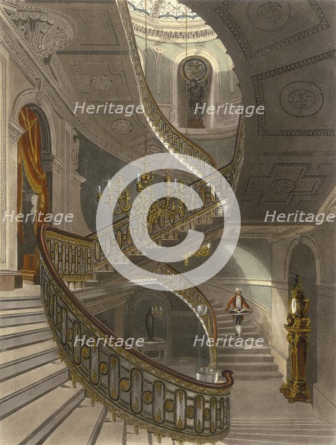 Carlton House grand staircase, Westminster, London. Artist: Unknown