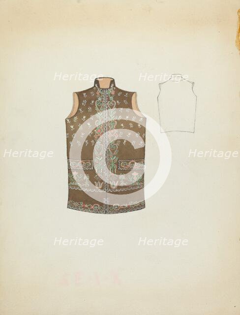 Sleeveless Jacket, 1935/1942. Creator: Unknown.