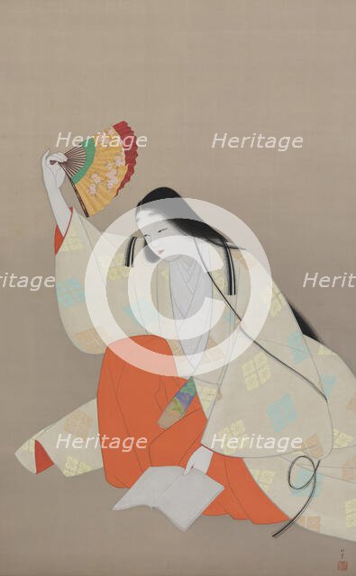 Lady Komachi Washing Away a Poem, 1937. Creator: Shoen, Uemura (1875-1949).