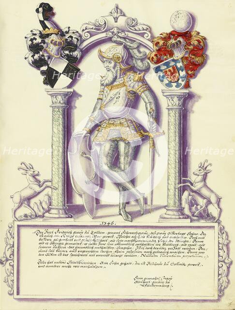 Friedrich IV Hohenzollern; Chronicle of the Hohenzollern Family, about 1572. Creator: Jorg Ziegler.