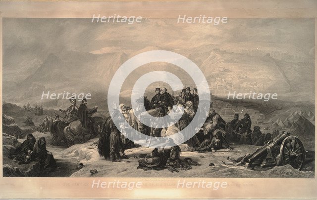 The defence of Kars. Sir Fenwick Williams and the officers of his staff parting with the citizens of Artist: Barker, Thomas Jones (1815-1882)