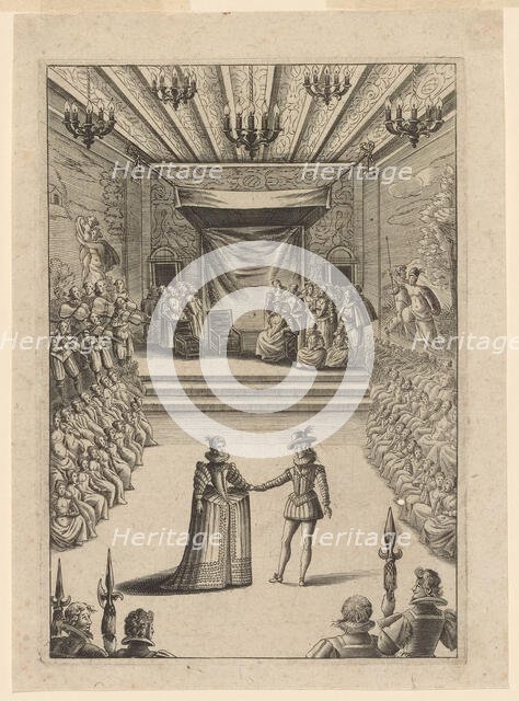 Louis XIII dancing at the Louvre with Anne of Austria, 17th century. Creator: Anonymous.