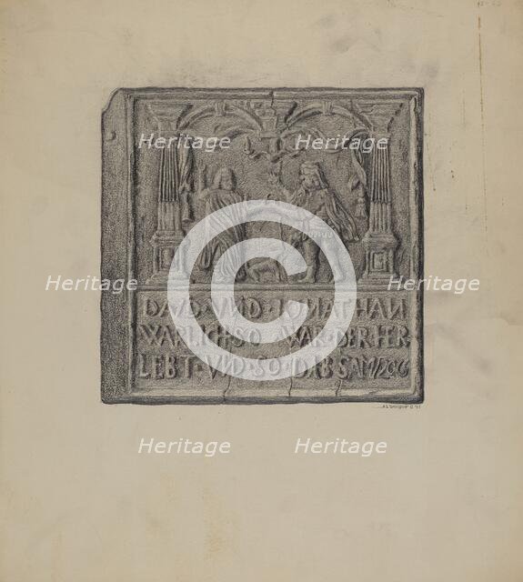 Pa. German Stove Plate, 1937. Creator: Austin L. Davison.