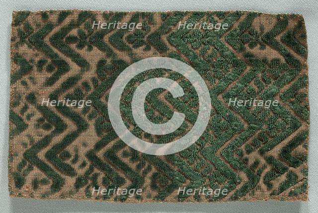 Velvet Fragment, late 1500s - 1600s. Creator: Unknown.
