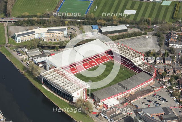 City Ground, home of Nottingham Forest Football Club, Nottinghamshire, 2021. Creator: Damian Grady.