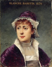 Portrait of Blanche Baretta (1855-1939), member of the Comédie-Française, 1883. Creator: Louise Abbema.