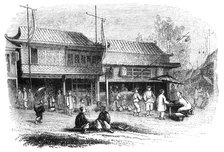 'Street and shops in Pekin', 1847.Artist: Walmsley