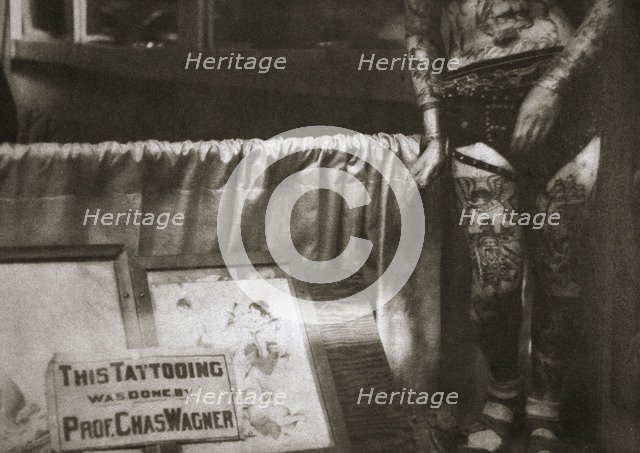 Professor Charles Wagner's Tattoo Parlour, Chatham Square, New York, USA, early 1930s. Artist: Unknown