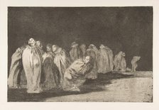 Plate 8 from the 'Disparates': The men in sacks, ca. 1816-23 (published 1864). Creator: Francisco Goya.