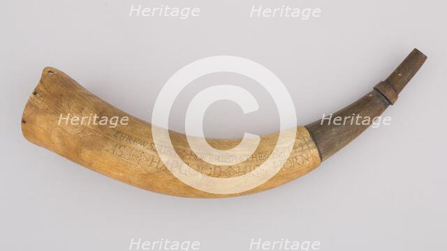 Powder Horn, Colonial American, Shrewsbury, Massachusetts, dated 1749. Creator: Unknown.