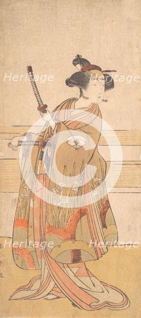 Onoe Tamizo as a Samurai Woman, ca. 1775 or 1776. Creator: Shunsho.