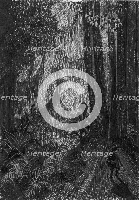 Pirate in the rainforest, 1953. Creator: Shirley Markham.