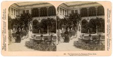 The inner court of a Damascus home, Syria, 1900.Artist: Underwood & Underwood