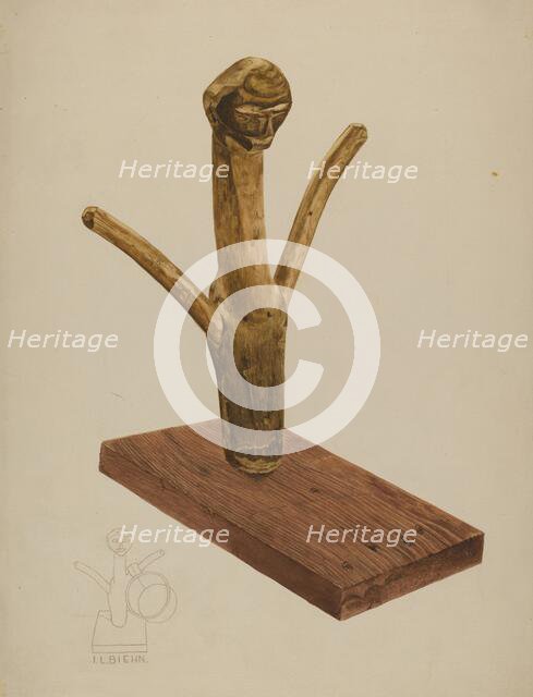 Cup Holder, c. 1937. Creator: Irving L. Biehn.