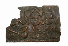 Fragment of Mother Goddesses (Matrika) Panel with Indrani and Chamunda, 10th/11th century. Creator: Unknown.
