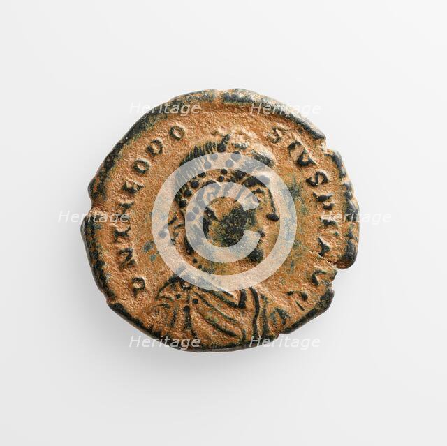 Coin with Theodosius I, A.D. 379-395. Creator: Unknown.