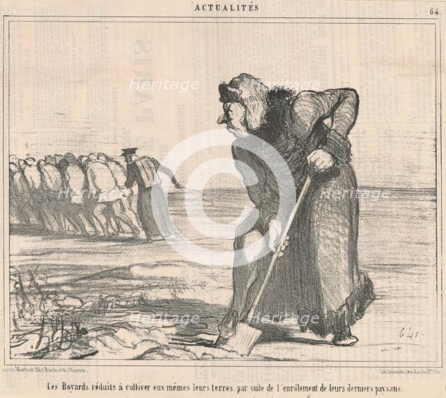 Les Boyards réduits a cultiver ..., 19th century. Creator: Honore Daumier.