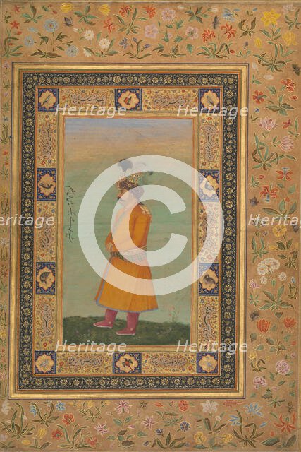 Portrait of Muhammad Ali Baig, Folio from the Shah Jahan Album, recto, early 19th century. Creator: Unknown.