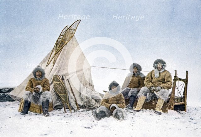 'Captain Bartlett and his Party', 1910. Artist: Unknown