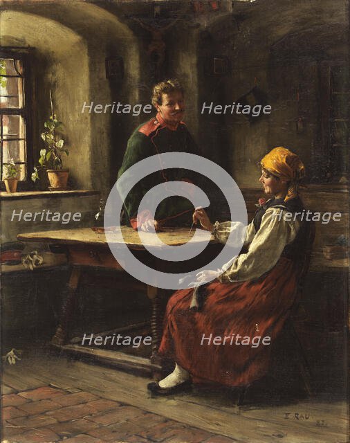 Officer with Peasant, 1887. Creator: Emil Rau.