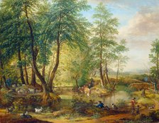 Flooded Woodlands near Oberrad, c1760-1770. Creators: Christian Georg Schutz, Friedrich Wilhelm Hirt.