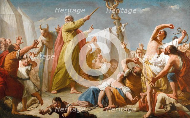 Moses and the Brazen Serpent, ca 1770. Creator: Angeli, Giuseppe (1712-1798).