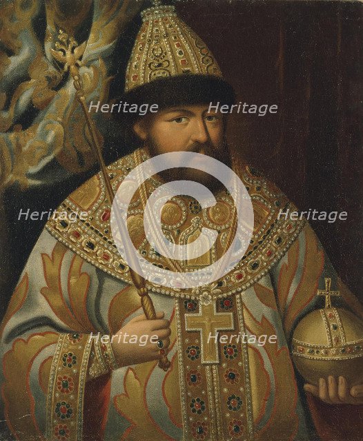 Portrait of the Tsar Alexis I Mikhailovich of Russia (1629-1676), Late 18th cent.. Artist: Anonymous  