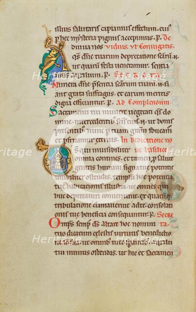 Inhabited Initial A; Initial D: A Church; Stammheim Missal, probably 1170s. Creator: Unknown.